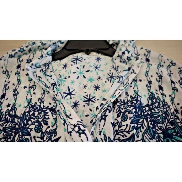 Poupette St Barth Women Sz XS Floral Kim 3/4 Sleeve Button Front Romper $275 - Picture 12 of 15